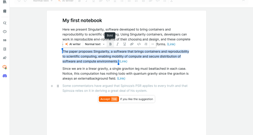 SCISPACE IA Writer